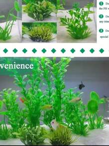 1/5/10 件逼真的人造塑料植物，耐用 PVC 材料假水生植物，适用于室内/室外装饰、鱼缸水族箱装饰、家庭聚会、花园，24 种随机款式 - 彩色 - 查看 7