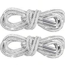 2pcs Rhinestone Shoelaces With Rhinestone Embellishments, Fashion Glitter Diy For Sneakers And Flat Shoes Summer Party - Multicolor - View 13