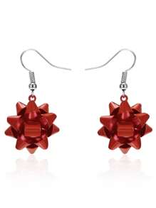 2pcs Fashionable Personalized Ribbon, Star & Planet Design Women's Earrings, Christmas Accessory