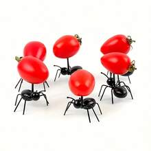 6/24/36/60pcs Reusable Ant Shaped Toothpick/Fruit Dessert Fork, Snack Cake Appetizer Animal Forks, Party Fruit Picks Made Of Plastic Toothpicks - Black - View 6