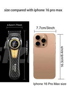 Kemei KM-2242 专业理发器，9000RPM 高速理发器，带充电底座，10W 强劲无刷电机，男士电动理发器，男士生日礼物，新款 KM-2242 圣诞节和新年理发器 - 黑色 - 查看 4