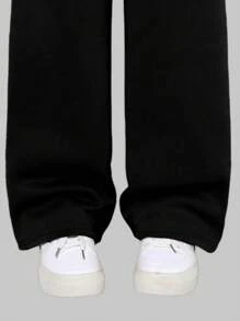 Tween Girls' Casual American Letter Print T-Shirt And Pants Set, Summer - Black - View 5