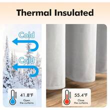 2 Panels Blackout Curtains Solid Soft Grommet Mustard Yellow Thermal Insulated Soundproof Room Darkening Curtains/Drapes/Panels Fall Living Room Bedroom 52 X 90 Inch - 灰色 - 查看 6