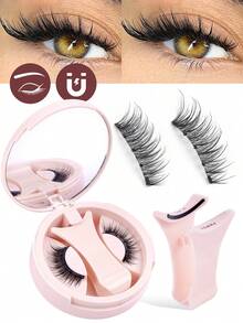 MAGEFY 一套棕色磁性假睫毛 - 包括磁性夹子 + 多功能刷 + 3 个睫毛夹 + 睫毛夹，狐狸眼假睫毛，便携，自然逼真，可重复使用，强力磁铁吸附，无需胶水，无需卸妆产品 - 自然纖長款 - 查看 14