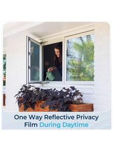 单向透视隐私窗膜，100% 防紫外线，遮光隔热，保护隐私，防止偷窥，家用玻璃窗膜，适用于家庭、办公室、厨房及其他房间装饰，墙贴 - 銀色 - 查看 8