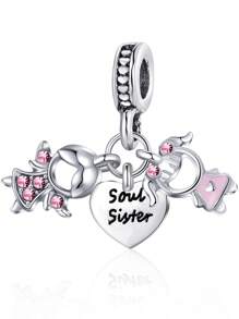 9 件优雅时尚的星星、蝴蝶、雪花、心形、花朵、彩色裂纹珠、鱼尾、猫头鹰、海星、花朵、月亮吊坠 DIY 装饰手链、项链、耳环、串珠、吊坠、饰品、创意配饰 - 彩色 - 查看 2