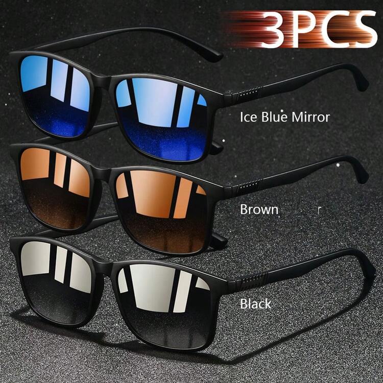 3 Cặp Kính Unisex Họa Tiết Kẻ Caro Cổ Điển, Kính Thời Trang Cao Cấp Thương Hiệu, Kính Hình Chữ Nhật Màu Pastel Phong Cách Nghỉ Dưỡng Bãi Biển Nhiệt Đới Mùa Hè, Chất Liệu Bóng, Trang Phục Nghỉ Dưỡng Thanh Lịch, Cổ Điển Dành Cho Nam Giới Khi Lái Xe, Câu Cá, Du Lịch, Mua Sắm, Thể Thao Ngoài Trời, Cắm Trại, Giải Trí, Kính Thời Trang Du Lịch, Kính Unisex - 3PCSF317 - View 12