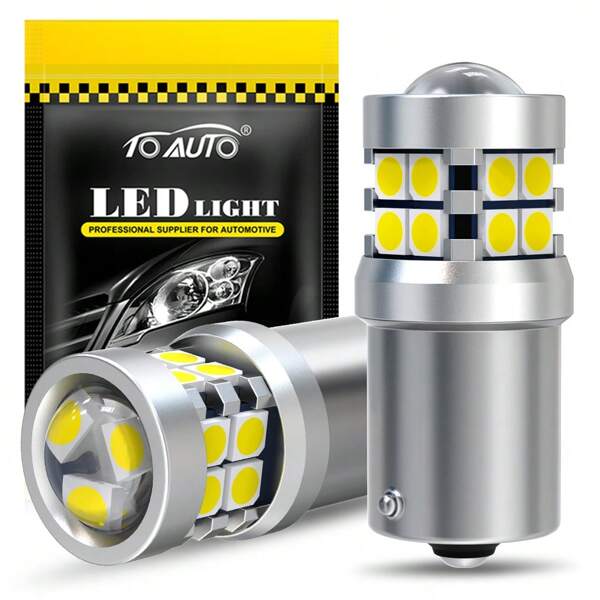 TOAUTO 2pcs 1156 BA15S BAU15S PY21W P21/5W 1157 BA15D BAY15D LED Bulbs 3030 19SMD Canbus Car Turn Signal Light Brake Reverse Parking Lamps