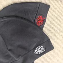 针织帽，花卉图案，弹性聚酰胺和氨纶混纺，男女款轻便便帽，休闲头饰，日常头饰，头饰，耐用头饰 - 黑色 - 查看 4