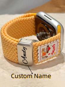 [Customized] Personalized Name Cartoon Cute Puppy Magnetic Knitting Strap Compatible With Apple Watch S1110 9 8 7 6 SE 5 Adjustable Band Compatible With Iwatch 10 42mm 46mm 49mm 45 40 44 Watch Accessories - A - View 10