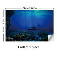 Sunshine Seaweed Themed Aquarium Background Painting, Terrarium Sticker, Create A Fantasy Underwater World For Fish And Shrimp, Aquarium Accessories, Aquarium Decoration