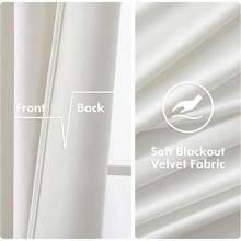 2 Panels Blackout Curtains Solid Soft Grommet Mustard Yellow Thermal Insulated Soundproof Room Darkening Curtains/Drapes/Panels Fall Living Room Bedroom 52 X 90 Inch - 純白 - 查看 3