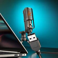 Fashion Microphone Chat Game Recording Live Laptop USB Wired Microphone - Blue - View 4