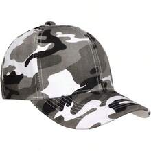Bulk Lot 12-Pack Adjustable Size Plain Blank Solid Color Baseball Caps - Camouflage - Gray - View 3