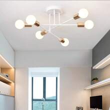 1pc Iron Art Small Living Room Lamp, Nordic Artificial Satellite Pendant Light, Multi-Color 6-Head Ceiling Light, Industrial Style Pendant Lamp (Excluding Bulbs) - Multicolor - View 4