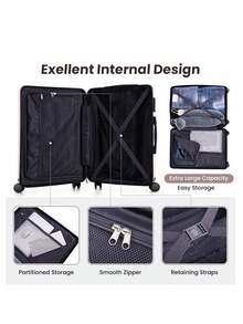 tooluck Bộ hành lý xách tay 3 món, vali ABS PC có bánh xe, hộp đựng đồ du lịch cứng cáp 20 inch kèm túi duffel, màu be, vali kéo, vali xoay, hành lý du lịch, vali cứng, vali xách tay, đồ dùng du lịch bền chắc, phù hợp cho nam, nữ, đi nghỉ mát, công tác, dung tích lớn, phụ kiện du lịch, hộp đựng đồ du lịch, đồ dùng cần thiết khi đi du lịch. - Màu be - Xem 7