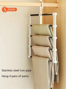 1 pieza Estante multiusos para pantalones - Organizador de armario ahorra espacio, antideslizante para corbatas, bufandas, vaqueros, pantalones, con estructura multinivel resistente, adecuado para todas las estaciones. (Este producto requiere autoensamblaje. Fácil instalación y uso.) - Blanco - Ver 10