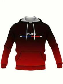 Men Gradient Hoodie And Long Pants Set, Fall Clothes - Multicolor - View 3