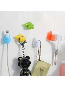 Organisateur de câbles avec crochet pour le pouce, support de câble de données, pince de bureau, crochet adhésif mural, cintre multifonction de couleur macaron, rangement et organisation de bureau