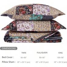 Size Olive Green Lightweight Comforter Bedspreads, Full Size Quilt Bedding Set, Durable Quilted Stitching Coverlet With 2 Pillow Shams All Seasons 3pcs, Home Quilts - 10 - 復古花卉圖案 - View 6