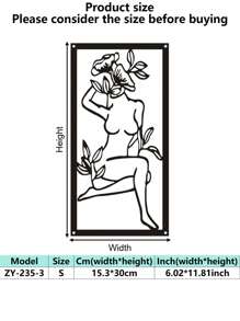 1 件抽象女性线条金属装饰壁挂艺术品，个性化艺术空心铁艺墙画，适用于家庭白墙、客厅、餐厅、卧室、浴室、情人节礼物