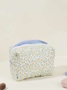 1 件大容量绗缝花卉化妆包，女士/女孩花卉迷人化妆包，便携式旅行化妆品收纳包，护肤包，情人节、母亲节、女士、旅行必需品、夏季礼物
