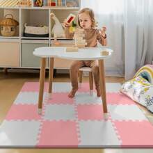 16 Tiles Baby Play Mat For Floor, EVA Foam Baby Floor Play Mat With 0.6 Inch Thick Interlocking Foam Tiles, Foam Floor Tiles For Baby, Toddlers And Kids