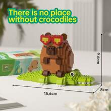 1 可爱水豚成人 14+ 积木，400+ 块，生日礼物，DIY 动物系列积木，桌面装饰，减压，缓解压力，家居收藏装饰，组装玩偶，办公桌面摆件，节日礼物，父亲节礼物，结婚礼物，婚礼装饰，毕业礼物 - 彩色 - 查看 21