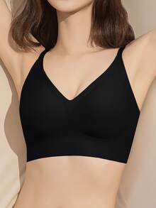 1/2/3/4/5Pcs Women's Push-Up Bra - High Support Wireless Comfort Fit With Removable Pads, Seamless Invisible Design & Adjustable Back Strap, Solid Color For Everyday & Special Occasions, Strapless Push Up Bra, Occasion Lingerie, Sleek Lingerie, Comfortable Fit, Flexible Material - 黑色 - 查看 5