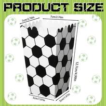 6pcs Black & White Football Pattern Food Boxes, Popcorn Containers For Events, Parties, Celebrations - Black and White - View 2