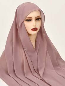 1 Stück Damen Chiffon Kapuzenschal mit Kordelzug und Magnetverschluss, Hijab Schals - atmungsaktiv & bequem für den täglichen Gebrauch zu Kleidern