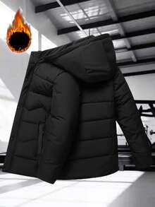 男士户外休闲运动时尚夹克，带口袋和拉链，可拆卸连帽厚保暖内衬外套，适合送给男朋友、丈夫、父亲、秋冬季的礼物