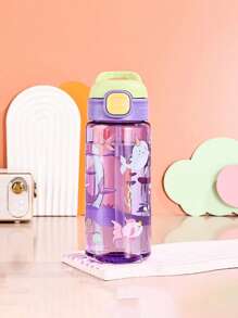 1pc500ml儿童可爱卡通吸管杯便携学校户外运动水壶便携吸管杯学生返校用