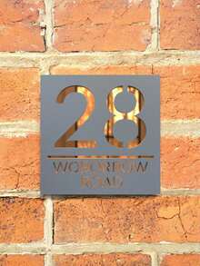 个性化亚克力门牌号 - 3D 镂空黑金定制地址牌，适用于住宅、公寓、商店 | 现代字体，防风雨，双面胶带易于安装 | 提升外观吸引力 - 黑與白 - 查看 6