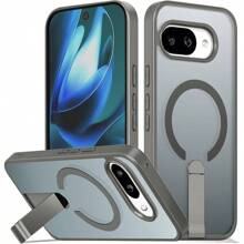 For Google Pixel 9 Case/Pixel 9 Pro Case, Adjustable Stand, Phone Case Compatible With Magsafe, AntiYellowing TPU Cover, Raised Edge For Camera Screen Protection, Shockproof(Clear) - Pixel 9A 灰色 + - 查看 1
