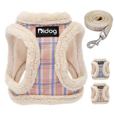 Nylon Thermal Lined Dog Harness & Leash Set, Warm Chest Harness For Autumn/Winter