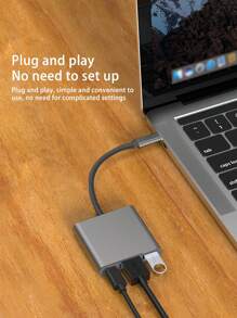 三合一 Type-C 适配器，USB 3.0 接口，支持鼠标、键盘、U盘转换器，多功能 OTG 适配器，高速传输 - 灰色 - 查看 11