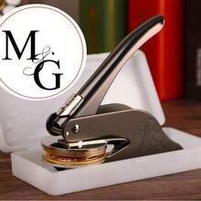 1pc Customized Wedding Embosser, Personalized Letter Combination And Initial Embosser, Can Customize Any Logo, Metal Stamp For Business Office Anniversary Gift, Monogram Seal - Multicolor - View 26