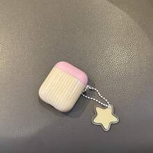 1 件独特可爱条纹保护壳适用于 Pro 第 1/2/3/4 代蓝牙耳机 - 彩色 - 查看 5