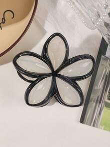 1 件 ABS 材质波西米亚风格果冻黑边米色雏菊花发夹适合海滩度假，春夏季发饰花发夹时尚发夹秋季配饰秋冬 - 彩色 - 查看 4