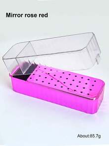 40孔镜面美甲钻头收纳盒，新款多色美甲钻头整理盒，带透明盖，桌面美甲钻头展示收纳盒 - 彩色 - 查看 14