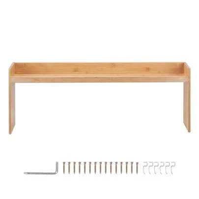 Over The Stove Shelf, Over Stove Spice Shelf For Kitchen Stove Top, Seasoning Shelves, Spice Organizer, Easy To Assemble Countertop Storage Solution, Kitchen Gadgets With 6 Hooks