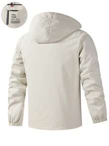 Men's Sports Jacket, Casual Hooded Windbreaker, European And American Style, Spring/Autumn - White - View 2