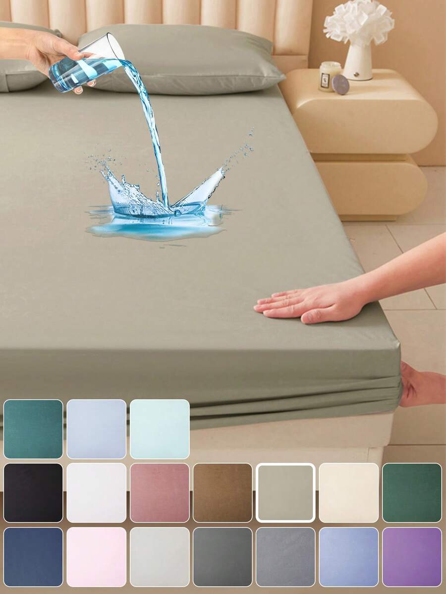 1 Stück einfarbiger wasserdichter Matratzenschutz, weich & bequem, Matratzenbezug, Schlafzimmer Tagesdecke, gemütliche Schlaf-Matratzenauflage, geeignet für alle Jahreszeiten