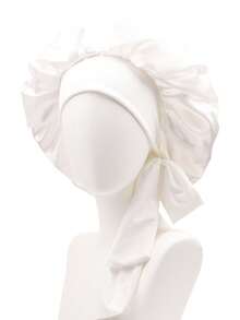 1 件个性化徽标弹力丝带纯色女士长发睡帽、化妆头巾、卷发护理帽 - A - 查看 36