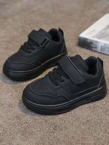 2025 Spring/Autumn Children White Shoes: Boys' Sports Shoes, Lightweight Student Shoes, Girls' Casual Sneakers, Soft-Sole Baby Shoes - Black - View 4