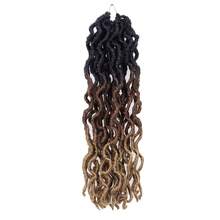 18/24 Inch Goddess Faux Locs Crochet Hair 1/6 Packs/Lot Soft Locs Wavy Crochet Braids Dreadlocks 3 Tone Curly Wavy Twist Braiding Hair Extensions African Roots Braid - Multicolor - View 27