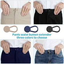 12pcs Adjustable Waist Extender Buckles, Fits 1-1.4 Inch Waist Expansion, Suitable For Men And Women, Available In Khaki/Blue/Black - Multicolor - View 5