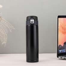 1 pièce Gourde isotherme en acier inoxydable d'une capacité de 500 ml, bouteille d'eau portable pour le bureau/la voiture, tasse pour sports de plein air, idéale pour les cadeaux, tasse à café/jus