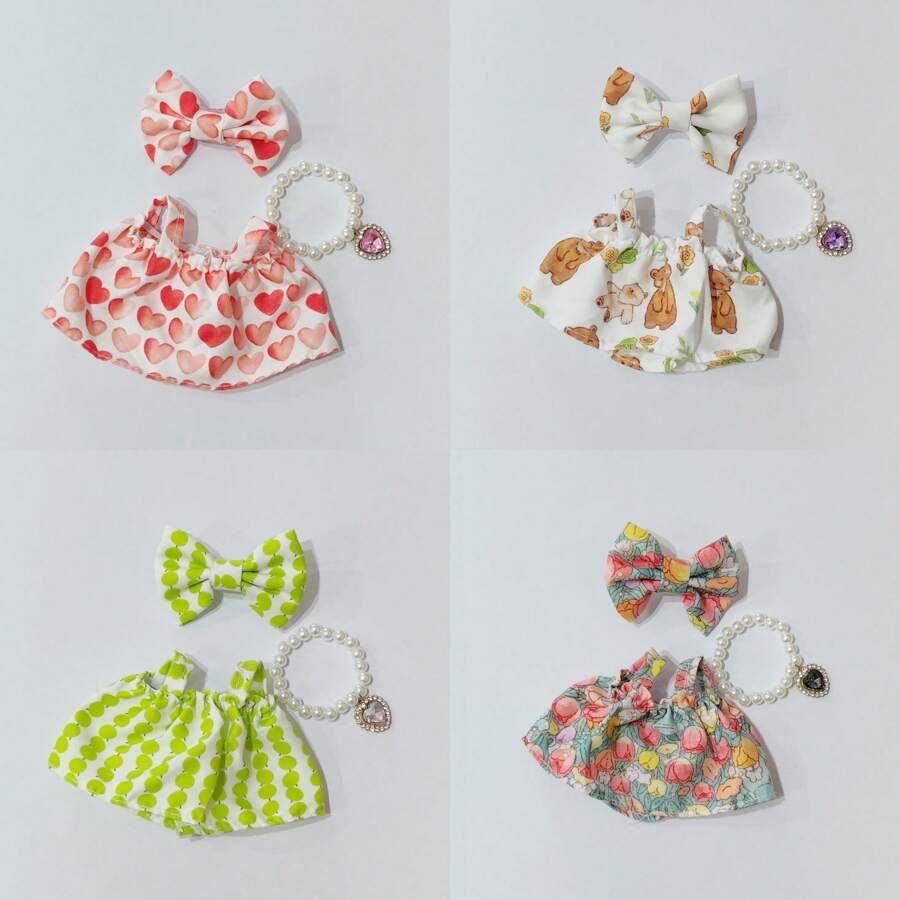 [Outfit + Collana solo] Vestiti compatibili con la bambola da 17 cm, accessori per vestire, con gonna alla moda, per bambole di 1a, 2a e 3a generazione, bambole Blindb, tuta, outfit estivo